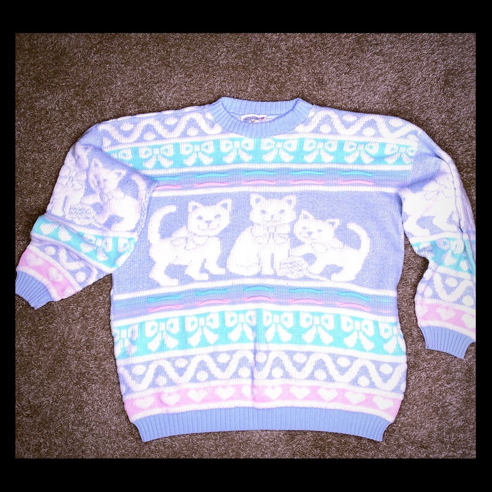 🚨SOLD🚨 ROSE pastel sparkle *VINTAGE* sweater